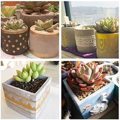 RKPM HOMES Planter Mold I Double-Layer Design Square and Round Shape Casting Plant Silicone Epoxy Candlestick Mould I Succulent Concrete Moulds for DIY Homemade Flower Cement Gardening Pots (2 Pcs)