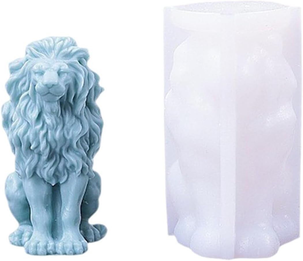 RKPM HOMES Lion Candle Mold I 3D Fondant Animal Silicone Epoxy Casting Mould I for DIY Handmade Ornament, Cake Décor, Aromatherapy, Soap, Resin Art Craft Making Home Wedding Party Decoration