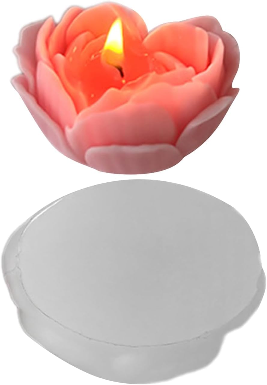 RKPM HOMES Flower Candle Mold I 3D Fondant Heart Leaves Shape Silicone Scented Wax Mould I for DIY Handmade Chocolate Ornament Cake Décor Aromatherapy Soap Resin Art Craft Home Party Decoration (Large)