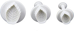 RKPM HOMES 3-Pieces DIY Cake Plunger Cutter Molds Sugarcraft Cake Decorating, (Rose Leafs)