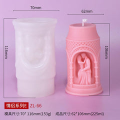 RKPM HOMES Candle Molds I 3D Couple Silicone Scented Castle Mould I Special for Valentine's Day I Succulent Molds for Handmade Ornament Aromatherapy Soap, Clay, Resin Epoxy Casting, Art Crafts (A)