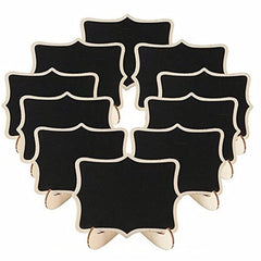RKPM HOMES Mini Wood Lace Shape Chalkboards with Support Easels | Wooden Place Card Name | for Message Board Signs Food Labels Wedding Parties Holder Décor | Small Rectangle (Pack of 20)