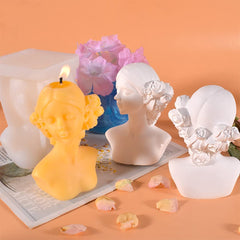 RKPM HOMES Close Eyes Women Shape Candle Molds I 3D Fondant Silicone Bust of Girl Wax Mould I for Handmade Ornament Aromatherapy Plaster, Soap, Resin Casting, Art Craft Making Tools