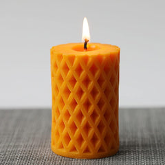 RKPM HOMES Grid Pattern Candle Mold I 3D Fondant Cylinder Pillar Silicone Epoxy Mould I for DIY Handmade Ornament Chocolate, Cake Décor, Aromatherapy, Soap, Resin Art Craft Making, Home Decoration