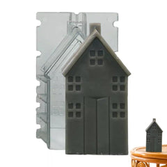 RKPM HOMES Candle Mould I 3D Fondant House Shape Polycarbonate Scented Mold I for DIY Handmade Cake Décor Aromatherapy Soap Candles Making Art Craft Home Wedding Dinner Party Decoration (B)