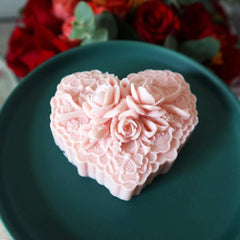 RKPM HOMES Soaps Molds | Silicone Heart Flower Shape Mould | Handmade Sharp Edges Soap Making Forms | 3D Moulds for Cake Chocolate Candy Ice Jelly Brownie Dessert - 1 Cavity