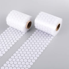 RKPM HOMES Round Double-Sided Hook Loop I Multipurpose Self Adhesive Tape I Non-Slip Anti Curling Velvet Loop I Interlocking Stickers for Carpets Mats Pillows Sofa Couch Blankets - 2 cm (White - 1000)