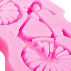 Bicycle Silicone Fondant Mold Chocolate Candy Gumpaste Sugarcraft Cake Decorating Tools Paper Clay Mold (Bicycle Bike with Basket)