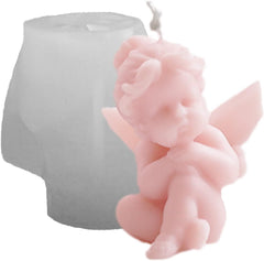 RKPM HOMES Multi-Style Angel Candle Mold I 3D Cupid Baby Angel Shape Silicone Epoxy Mould I for DIY Handmade Ornament Chocolate, Cake Décor, Aromatherapy, Soap, Resin Art Craft Making - 1 Cavity (C)