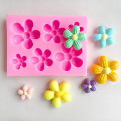 RKPM HOMES Rectangle Fondant Mold I 3D Petal Flower Shape Silicone Baking Mould I for Handmade DIY Jelly Cakes Dessert Candy Chocolate Pastry Polymer Soap Resin Candle Muffin Cupcake Décor – 5 Cavity