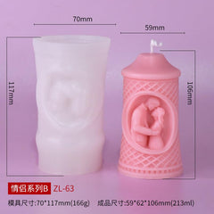 RKPM HOMES Candle Molds I 3D Couple Silicone Scented Castle Mould I Special for Valentine's Day I Succulent Molds for Handmade Ornament Aromatherapy Soap, Clay, Resin Epoxy Casting, Art Crafts (B)