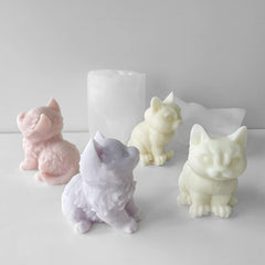 RKPM HOMES Sitting Kitten Shape Candle Mold I 3D Fondant Animal Silicone Epoxy Casting Mould I for DIY Handmade Ornament, Cake Décor, Aromatherapy, Soap, Resin Art Craft Making Home Decoration