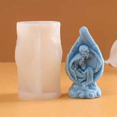 RKPM HOMES Jesus Candle Mold I Nativity Scene House & Family Silicone Scented Wax Mould I Succulent Molds for Handmade Ornament Aromatherapy Soap, Clay, Resin Epoxy Casting, Art Craft Making (Style 3)