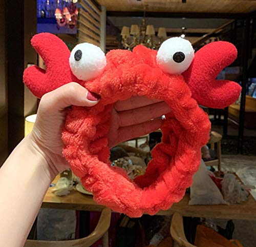 RKPM HOMES Velvet Makeup Headband, Coral Fleece Carb Eyes Ears Cosmetic Band for Washing Face, Shower Facial Band for Women and Girls - Carb Red