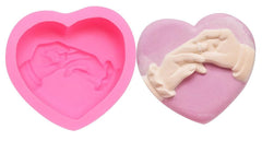 RKPM HOMES Heart Shape Chocolate Fondant Mould I 3D Hand in Hand Together Rings Love Symbol Silicone Candy Mold I for DIY Handmade Jelly Cakes Dessert Pastry Muffin Cupcake Candle Decoration Tools