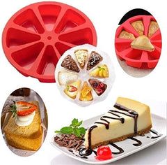 RKPM HOMES 1 Pcs 8 Triangle Cavity Silicone Portion Scone Pan Pizza Muffins Soap Cakes Slices Mould, Doughnuts Biscuit Cake Tray Maker Pan Mold for Oven and Instant Pot DIY Baking Tools