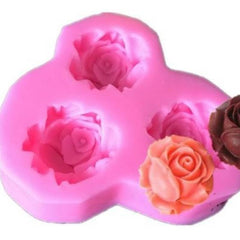 RKPM HOMES Blossoming Rose Cupcake Fondant Mold I 3D Flower Silicone Chocolate Mould I for DIY Sugarcraft Cake Decoration, Polymer Clay, Candy, Cookies, Muffin, Soap Wax Making Crafting – 3 Cavity