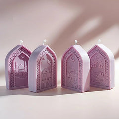 RKPM HOMES Classical Villas Palace Candle Mold I 3D Arabian Gate Castle Shape Casting Silicone Epoxy Mould I for DIY Handmade Ornament Aromatherapy Cake Décor Soap Resin Art Craft Home Decoration (Zuhr Gate)