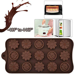 RKPM HOMES Silicone Chocolate Mold Candy Mold Jelly Ice Cube Tray Muffin Sugar Craft Fondant Mold Mould Cake Decorating Tools (Mix Flower Shape Chocolate Mold)
