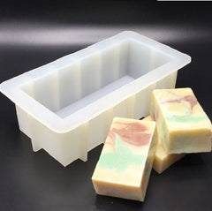 RKPM HOMES Soaps Molds I Silicone Rectangular Loaf Mould I Handmade Sharp Edges Soap Making Forms I 3D Swirl Making Mould for Cake Chocolate Candy Ice Jelly Brownie Dessert I White - 500ml