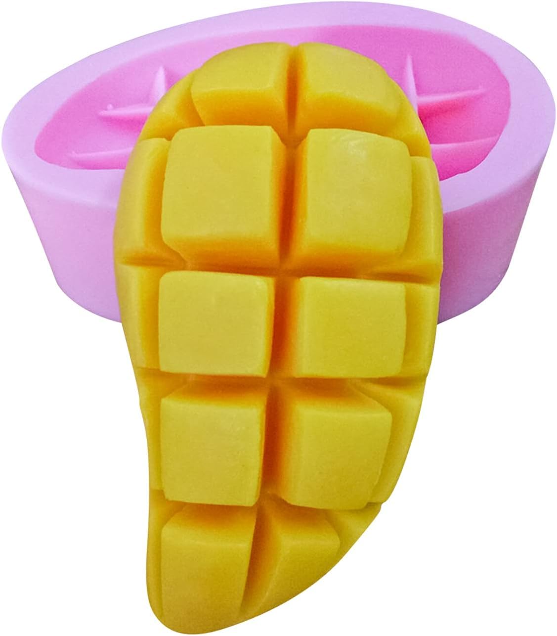 RKPM HOMES Mango Shape Soap Molds I 3D Fondant Fruit Silicone Mould I Handmade Sharp Soap Making Forms I for Lotion Bar Cake Chocolate Candy Ice DIY Candle Resin Art Craft, Decoration Tools - 1 Cavity