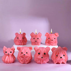 RKPM HOMES Dog Candle Mold I 3D Fondant Animal Silicone Epoxy Casting Mould I for DIY Handmade Ornament, Cake Décor, Aromatherapy, Soap, Resin Art Craft Making Home Party Decoration (Short Eared Dog)