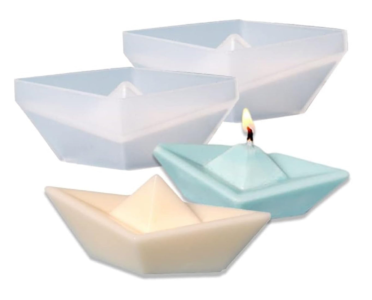 RKPM HOMES Candle Mold I 3D Fondant Paper Boat Shape Silicone Epoxy Mould I for DIY Handmade Ornament Chocolate, Cake Décor, Aromatherapy, Soap, Polymer Clay Resin Art Craft Making - 1 Cavity