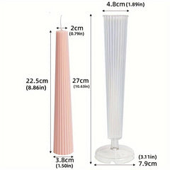 RKPM HOMES Long Pole Candle Mould I Flat Head Striped Pillar Column Cylinder Acrylic Candlestick Wax Mold I for DIY Handmade Ornament Aromatherapy Cake Home Wedding Dinner Party Décor Art Craft Making