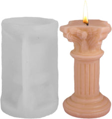 RKPM HOMES Candle Mold I 3D Fondant Cylinder Pillar Silicone Epoxy Mould I for DIY Handmade Ornament Chocolate, Cake Décor, Aromatherapy, Soap, Polymer Clay Resin Art Craft Making (Roman Column 2)