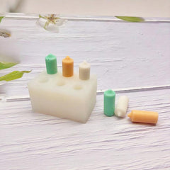 RKPM HOMES Candle Stick Mold I 3D Column Cylinder Silicone Epoxy Mould I for DIY Handmade Ornament Cake Décor Aromatherapy Soap Soy Wax Plaster Resin Art Crafts Home Wedding Decoration – 6 Cavity