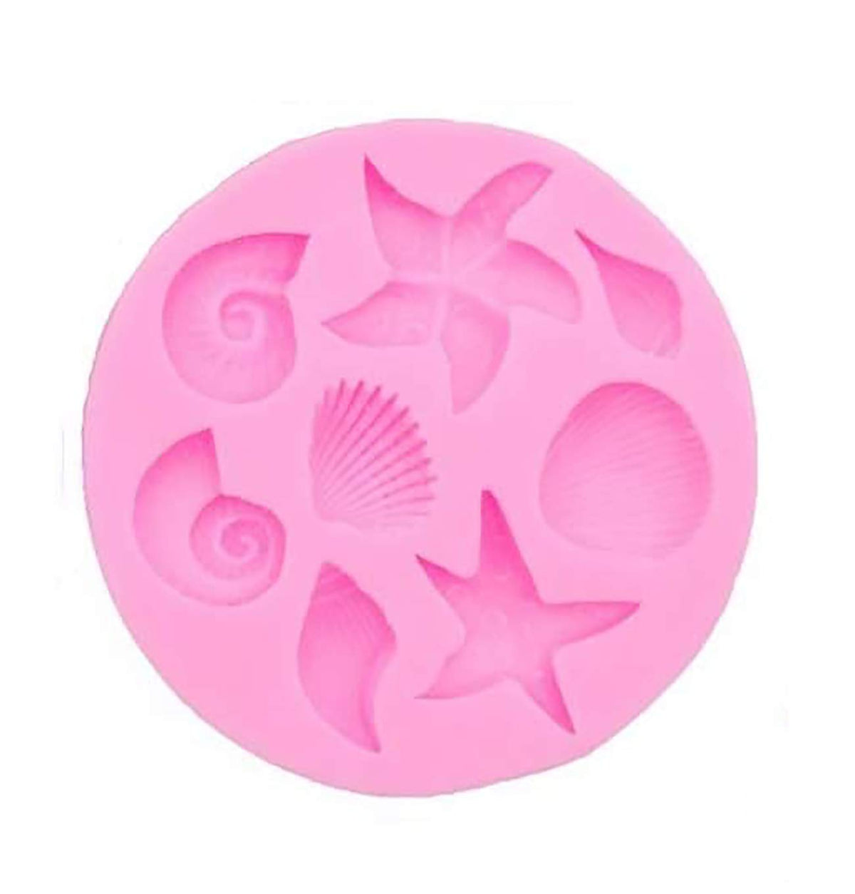 Silicone Mermaid Tail Fondant Soap Molds Seashell Sea Shell Starfish Chocolate Candy Sugarcraft Cake Decorating Polymer Clay Mold Tools. (Sea Shells Square)