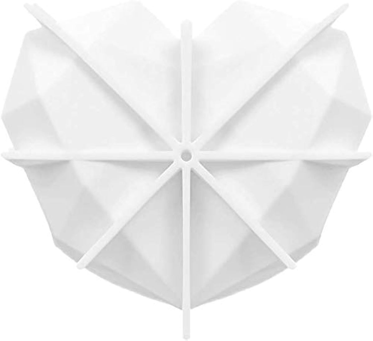 RKPM HOMES Diamond Heart Love Mousse Cake Mold Trays, Silicone Baking Pan-Food Grade & BPA Free-Not Sticky Mould Suitable For Mousse,Chocolate Brownie,Cheesecake,Jelly,Ice Cream (Diamond Back Support)