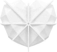 RKPM HOMES Diamond Heart Love Mousse Cake Mold Trays, Silicone Baking Pan-Food Grade & BPA Free-Not Sticky Mould Suitable For Mousse,Chocolate Brownie,Cheesecake,Jelly,Ice Cream (Diamond Back Support)