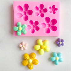 RKPM HOMES Rectangle Fondant Mold I 3D Petal Flower Shape Silicone Baking Mould I for Handmade DIY Jelly Cakes Dessert Candy Chocolate Pastry Polymer Soap Resin Candle Muffin Cupcake Décor – 5 Cavity