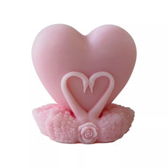RKPM HOMES Candle Mold I 3D Fondant Heart with Swan Shape Silicone Scented Mould I for DIY Handmade Ornament Chocolate Cake Décor Aromatherapy Soap Resin Art Craft Making Home Party Décor
