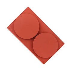 RKPM HOMES 2-Cavity Large Round Silicone Disc Cake Mold Non-Stick Baking Molds Cake, Candy, Soap (2 Cavity Silicone Disc Round Mold)