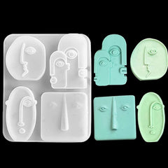 RKPM HOMES Human Face Shape Candle Molds I 3D Fondant Silicone Wax Mould I for Handmade Ornament Candles Aromatherapy Plaster, Soap, Clay, Resin Casting, Art Craft Gift Making Tools – 4 Pcs