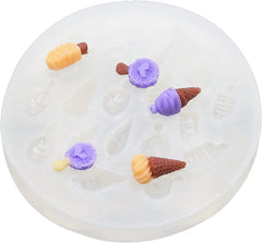 RKPM HOMES Cookie Fondant Mold I 3D Silicone Donut Mould I for DIY Handmade Sugarcraft Cake Decoration, Polymer Clay, Candy, Cupcake, Jelly, Muffin, Soap Resin Wax Making (Mini Icecream)