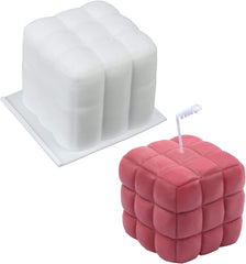 RKPM HOMES Square Bubble Candle Molds | Sofa Shape Fondant Silicone Wax Mould | Succulent Molds | Handmade Candles Making | Mould for Mousse Dessert Soap Cake DIY Decorating Art Cakes Crafts