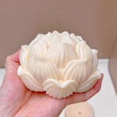RKPM HOMES Blooming Lotus Candle Mold I 3D Flower Silicone Scented Wax Mould I for DIY Handmade Ornament, Cake Décor, Aromatherapy, Plaster, Soap, Resin Art Craft, Home Wedding Decoration (Large)