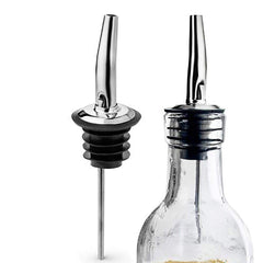 RKPM HOMES™ Stainless Steel Classic Bottle Pourers Tapered Spout - Oil Spout for Olive Oil Pour Set Bottle Spout and Wine Pour Liquor Pourers with Rubber Dust Caps Covers - 12 Pcs
