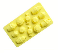 RKPM HOMES Chocolate Mould I 3D Fondant Ice Cream Cakes Sweets Shape Silicone Mold Tray I for Handmade DIY Candy Jelly Gummy Muffin Cookies Cupcake Soap Ice Cube Cake Decoration Tools – 12 Cavity