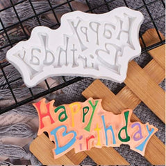RKPM HOMES Happy Birthday Shape Chocolate Mould | Silicone 3D Caveat Font Candy Mold | Baking Tools for Cake Chocolate Candy Ice Jelly Soap Pudding | Cake Baking Moulds | Bakeware Molds | Multicolor