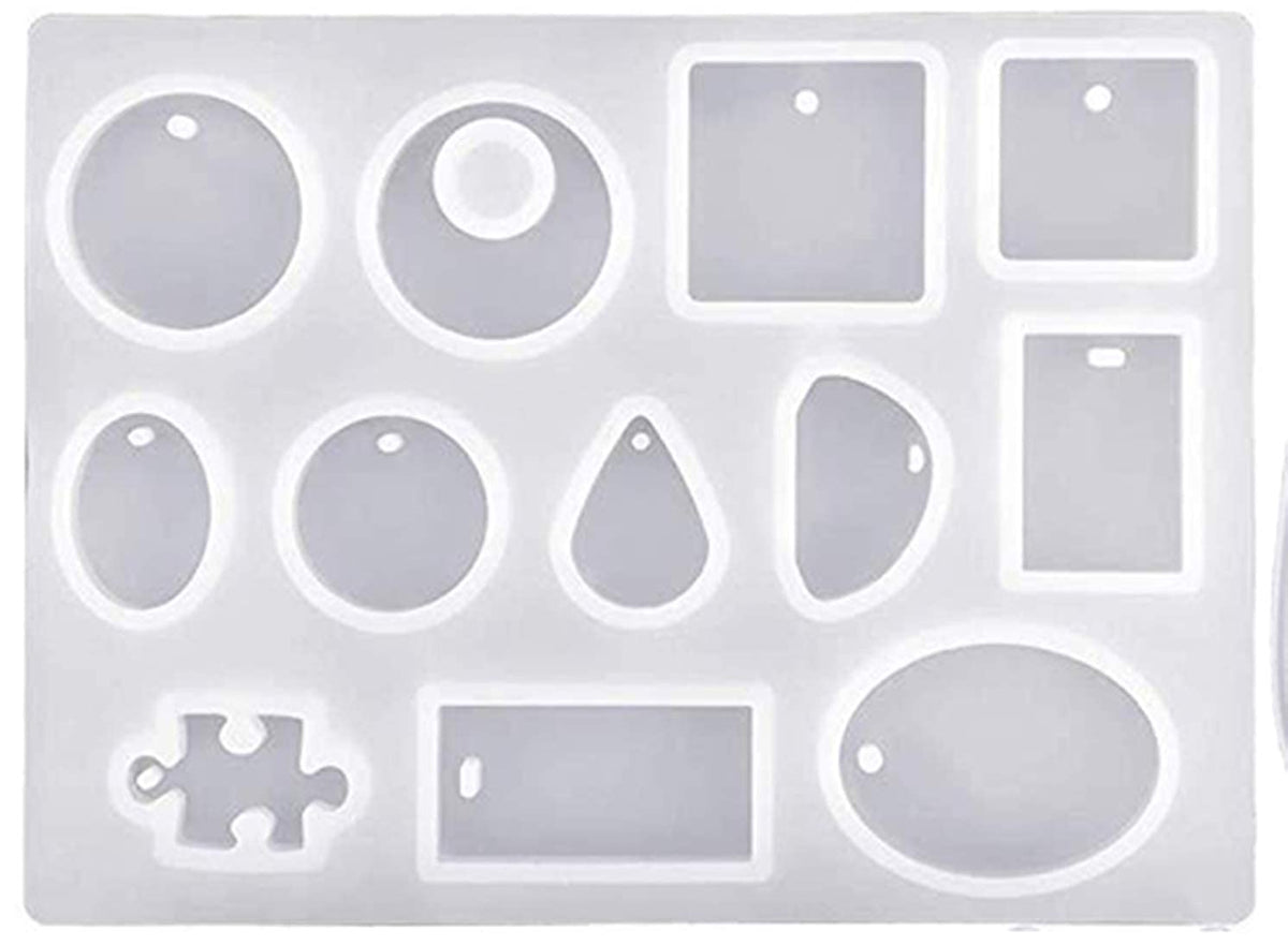 RKPM HOMES Resin Molds – 12 Cavity I Silicone UV Epoxy Deep Casting Jewelry Mould I for Homemade DIY Art Crafts Pendant, Earring Keychain Charm, Bracelet Gift Making Tools
