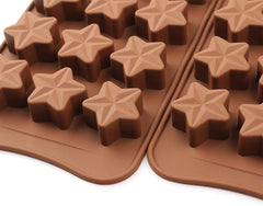 RKPM HOMES Silicone Chocolate Mold Candy Mold Jelly Ice Cube Tray Muffin Sugar Craft Fondant Mold Mould Cake Decorating Tools (15 Cavity Line Star Shape Chocolate Mold)