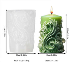RKPM HOMES Wonderful World Spiral Pattern Candle Mold I 3D Snowflake Carved Circular Cylindrical Silicone Epoxy Mould I for DIY Handmade Ornament Cake Décor Aromatherapy Soap Resin Art Craft (239)
