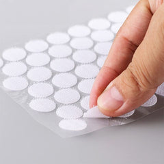 RKPM HOMES Round Double-Sided Hook Loop I Multipurpose Self Adhesive Tape I Non-Slip Anti Curling Velvet Loop I Interlocking Stickers for Carpets Mats Pillows Sofa Couch Blankets - 2 cm (White - 1000)