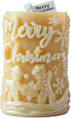 RKPM HOMES Cylinder Christmas Theme Candle Mold I 3D Fondant Deer Gingerbread Man Silicone Scented Wax Mould I Succulent Molds for DIY Handmade Ornament Cake Décor Aromatherapy Soap Resin Art Craft (B)