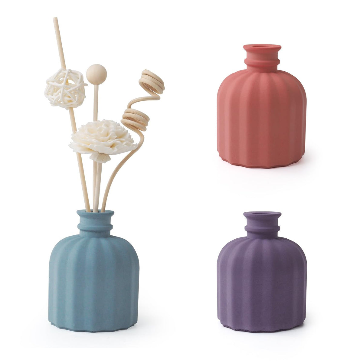 RKPM HOMES Diffuser Bottle Vase Resin Mold I Pillar Casting Plaster Silicone Epoxy Mould I Succulent Concrete Molds for DIY Handmade Candles Jewelry Trinket Storage Flowers Pot Decoration (EE)