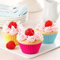 RKPM HOMES Paper Cake Cup Liners | Silicone Baking Cups | Muffin Cupcake Cases | Microwave or Oven Tray Safe | for Handmade Soap, Biscuit, Chocolate, Muffins, Jelly (Round Shape, 6 Pcs)